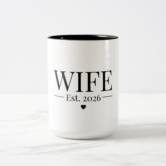Wife Established 2026 Two-Tone Coffee Mug (Center)