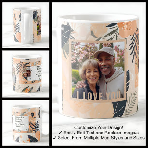 Wife Fiancée Birthday Modern Trendy Photo Mug 006