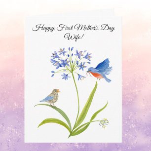 Wife First Mother’s Day for Sister Bluebird  Card