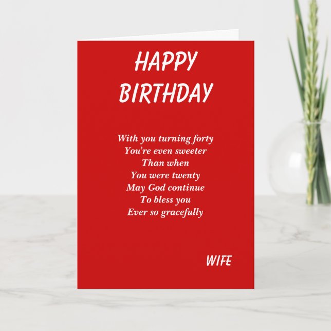 Wife fortieth birthday cards (Front)