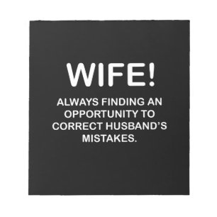 Wife Funny Typography Wife Notepad