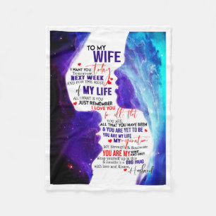 Wife Gift Letter To My Wife Love From Husband Fleece Blanket