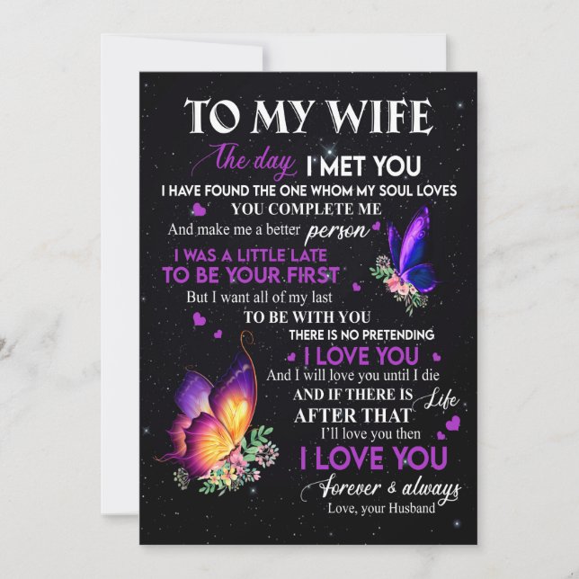 Wife Gifts | Letter To My Wife From Husband Holiday Card (Front)