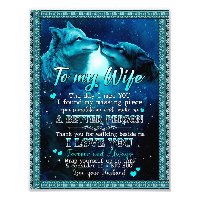 Wife Gifts | Letter To My Wife I Love You Forever Photo Print (Front)