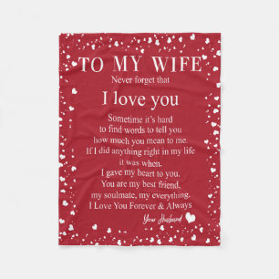 Wife Gifts   Letter To My Wife Love From Husband Fleece Blanket