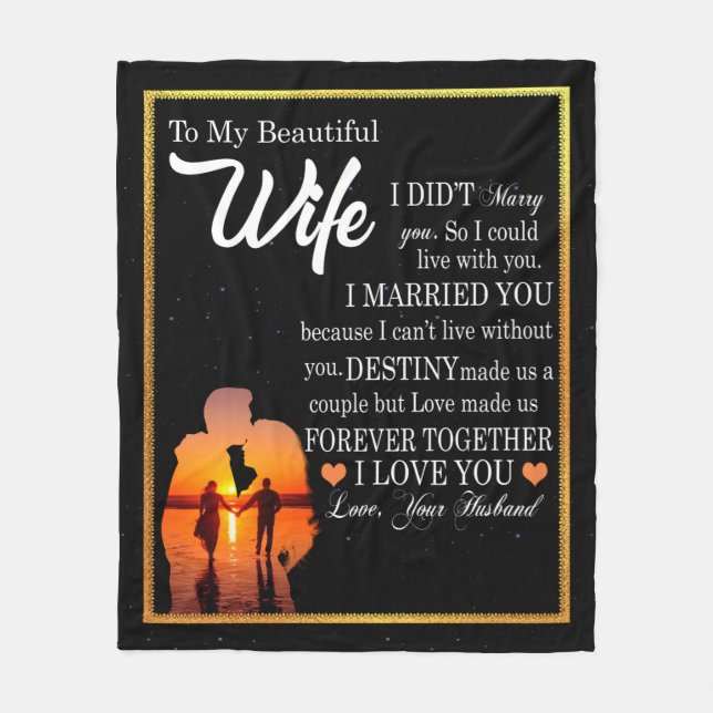Wife Gifts | Letter To My Wife Love From Husband Fleece Blanket (Front)