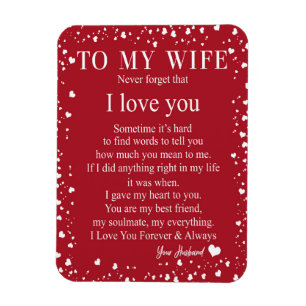 Wife Gifts Letter To My Wife Love From Husband Magnet