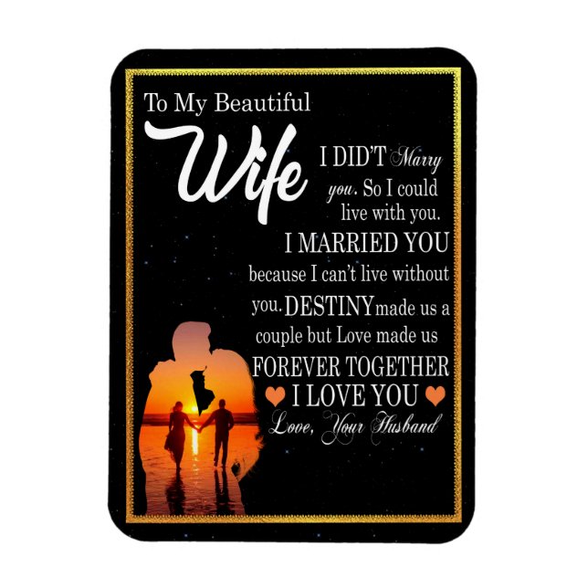 Wife Gifts | Letter To My Wife Love From Husband Magnet (Vertical)
