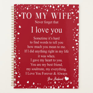 Wife Gifts   Letter To My Wife Love From Husband Planner