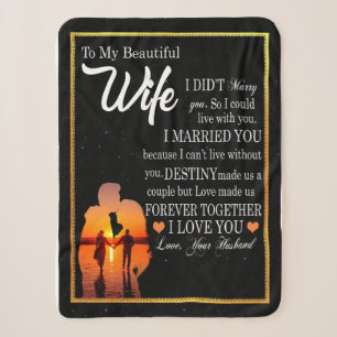 Wife Gifts Letter To My Wife Love From Husband Sherpa Blanket