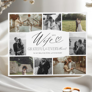 Wife Grateful for Every Moment Photo Collage Plaque