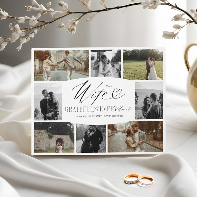 Wife Grateful for Every Moment Photo Collage Plaque (Wife Grateful for Every Moment Photo Collage Plaque)