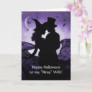 Wife Happy Halloween with Romantic Couple  Card