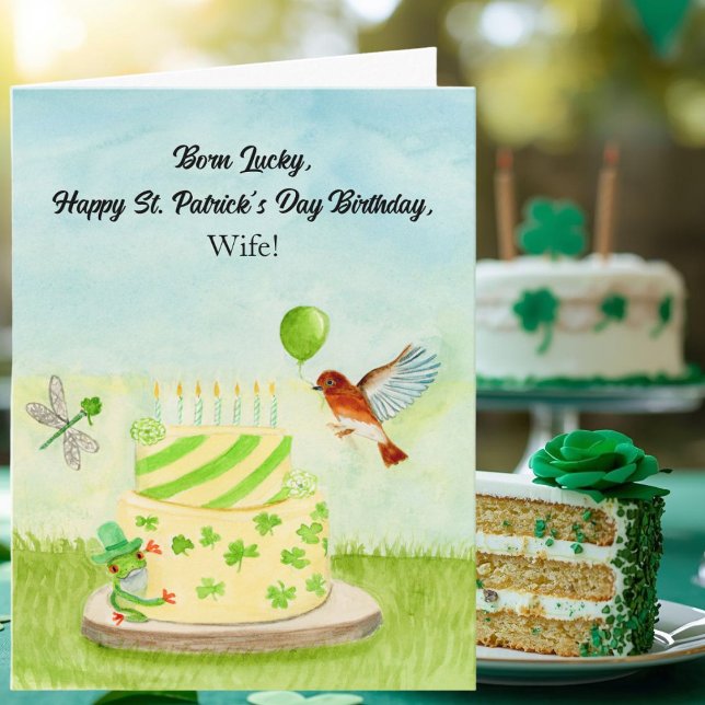 Wife Happy St Patricks Day Birthday Card (Creator Uploaded)