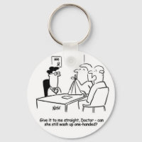 Wife has a Broken Arm in a Sling. Funny Cartoon