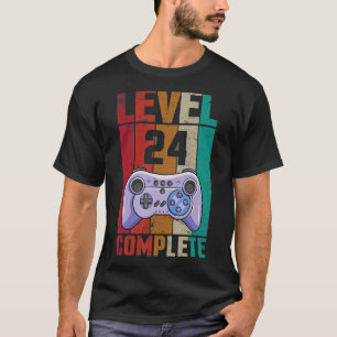 Wife Husband Gamer Marry Level 24 Years Complete S T-Shirt