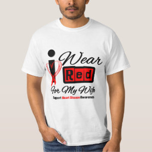 Wife - I Wear Red Ribbon Heart Disease T-Shirt
