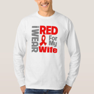 Wife - I Wear Red Ribbon T-Shirt