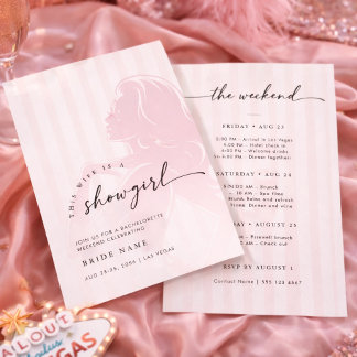 Wife Is a Showgirl Bachelorette Weekend Getaway Invitation