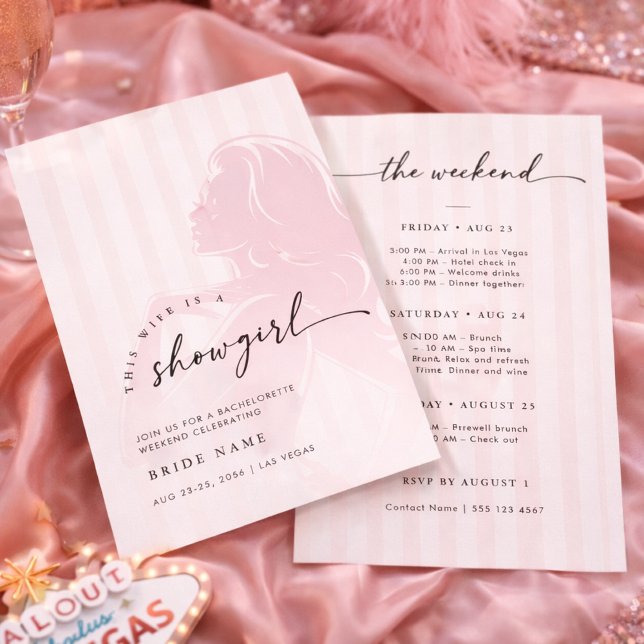 Wife Is a Showgirl Bachelorette Weekend Getaway Invitation (Creator Uploaded)