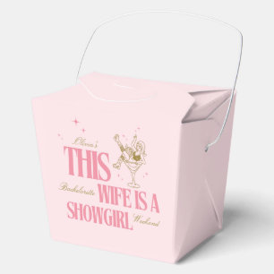 Wife is a showgirl bachelorette weekend itinerary  favour box