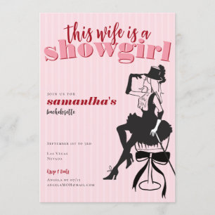 Wife Is A Showgirl Bachelorette Weekend Itinerary Invitation