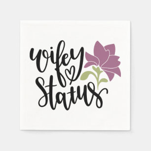 Wife Just Married Wedding Announcement Bride MRS Napkin
