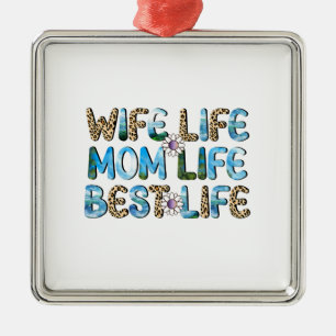 Wife Life Mum Life Best Life Metal Tree Decoration