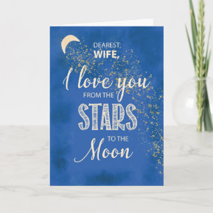 Wife, Love From Stars to Moon Night Sky Card