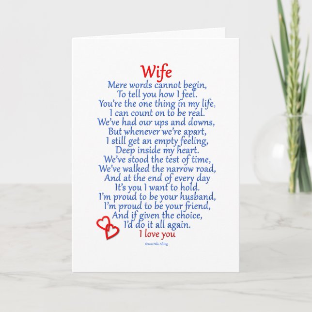 Wife Love Holiday Card (Front)