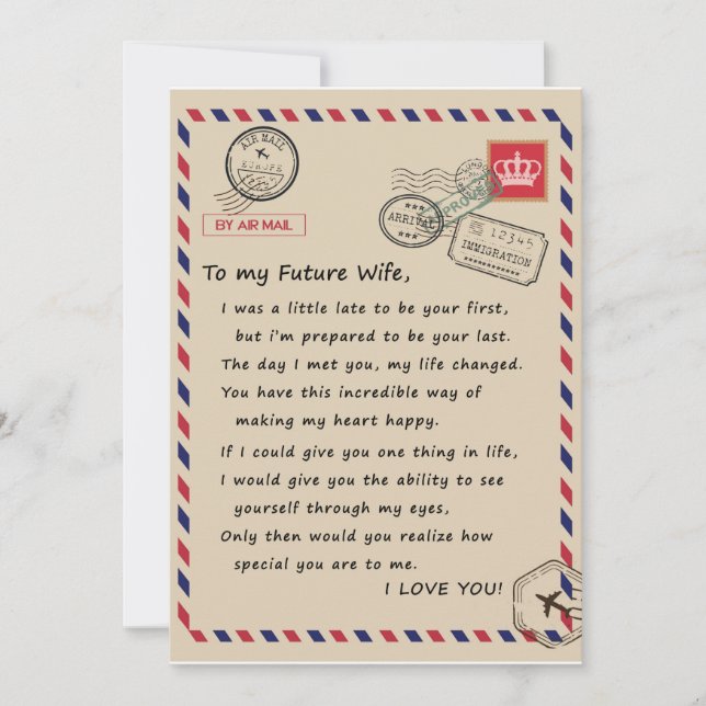 Wife Lovers | To My Future Wife I Love You Invitation (Front)