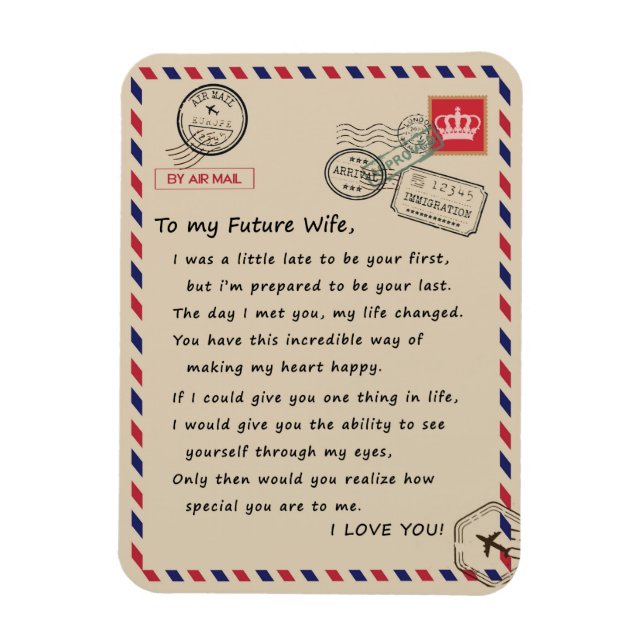 Wife Lovers | To My Future Wife I Love You Magnet (Vertical)