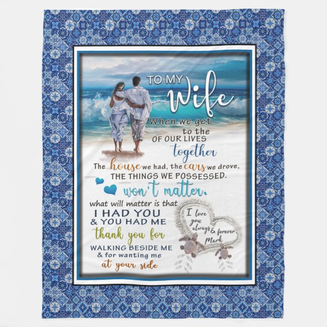 Wife Lovers | To My Wife I Love You Always Forever Fleece Blanket (Front)