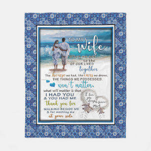 Wife Lovers To My Wife I Love You Always Forever Fleece Blanket