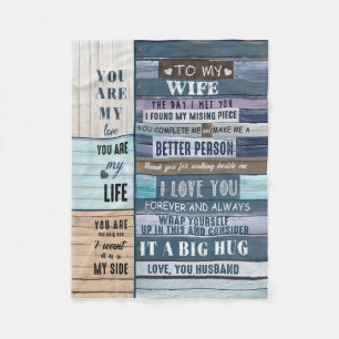 Wife Lovers To My Wife I Love You Love Husband Fleece Blanket