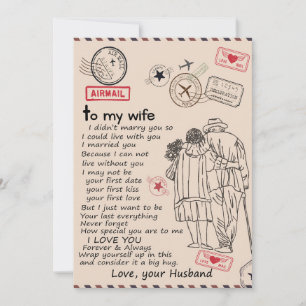 Wife Lovers To My Wife I Love You Love Husband Holiday Card