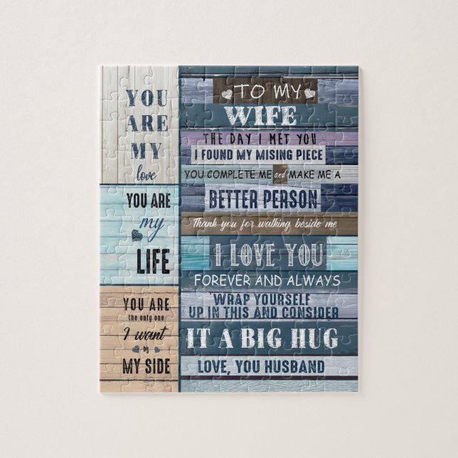 Wife Lovers | To My Wife I Love You Love Husband Jigsaw Puzzle (Vertical)