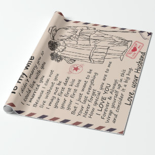Wife Lovers To My Wife I Love You Love Husband Wrapping Paper