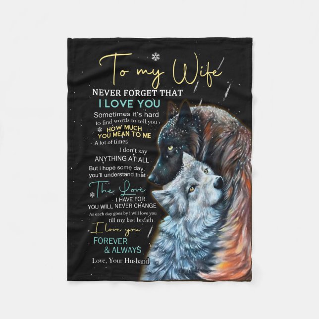 Wife Lovers | To My Wife Never Forget I Love You Fleece Blanket (Front)