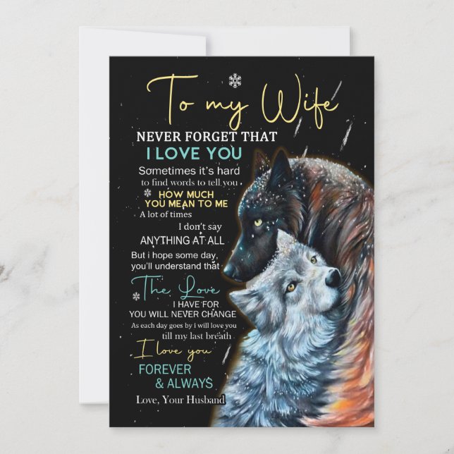 Wife Lovers | To My Wife Never Forget I Love You Holiday Card (Front)