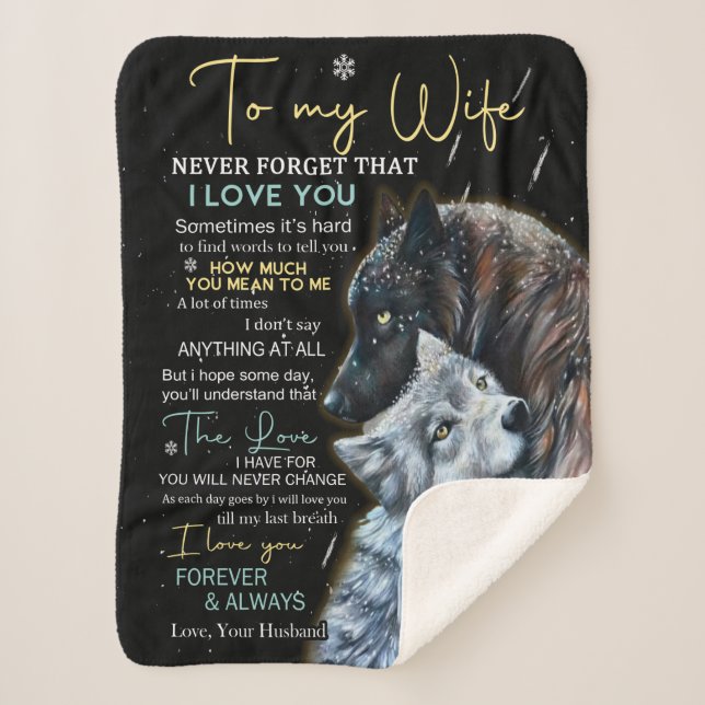 Wife Lovers | To My Wife Never Forget I Love You Sherpa Blanket (Front)