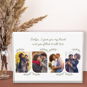  Wife Loving Words 4 Vertical Photo Delicate Leaf Block