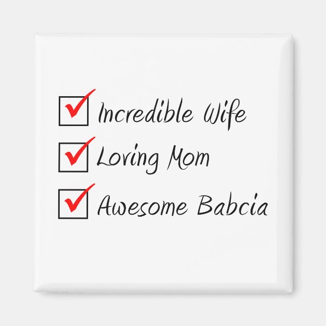 Wife Mom Babcia Polish Woman Magnet (Front)