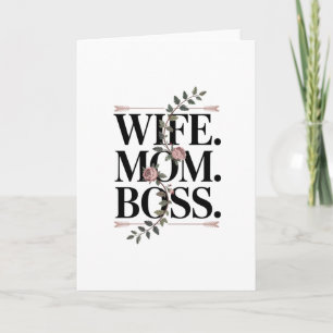 Wife. Mom. Boss. Holiday Card
