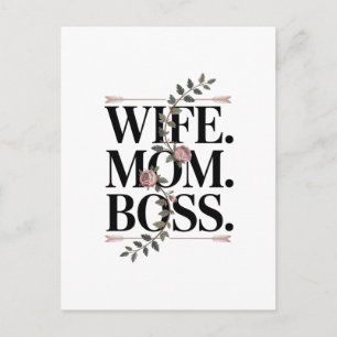 Wife. Mom. Boss. Invitation Postcard