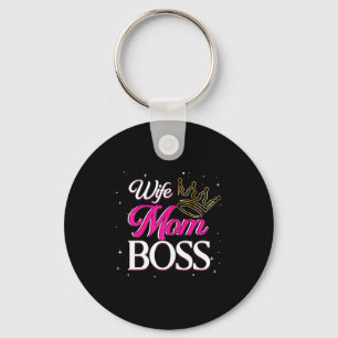 Wife mom boss _ mommy mama _ mother's day  key ring