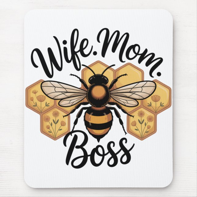 Wife. Mom. Boss Mouse Pad (Front)