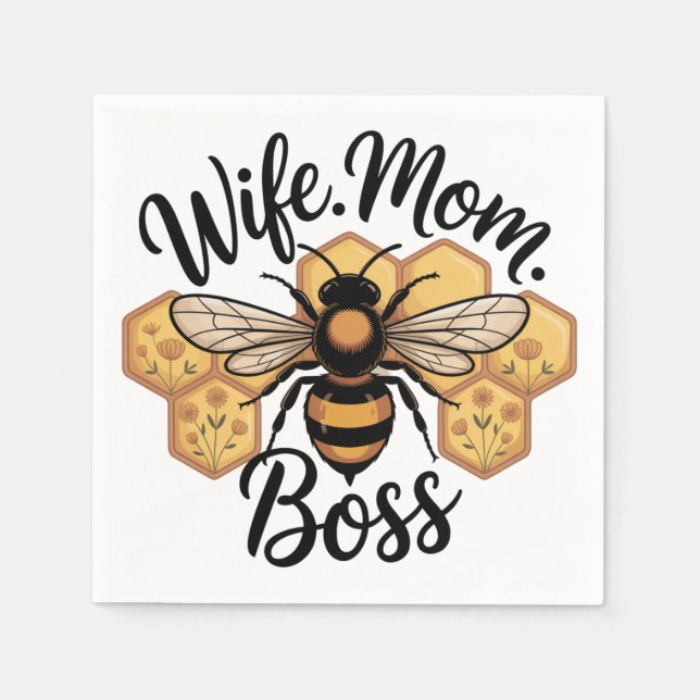 Wife. Mom. Boss Napkin (Front)