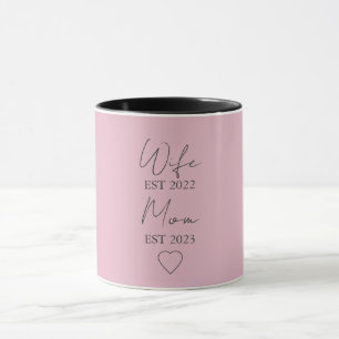 Wife & Mom Est. – Minimalist Valentine Gift Mug