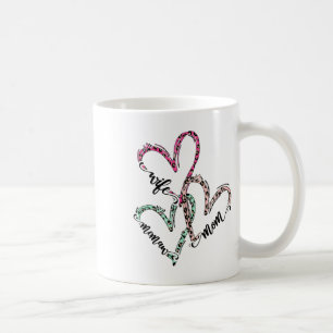 Wife Mom Memaw Leopard Heart Valentine Women  Coffee Mug